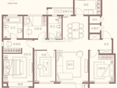 中海红著B5 户型图