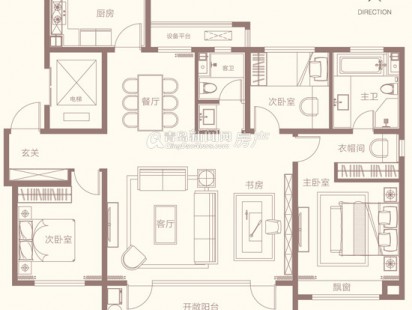 中海红著B4 户型图