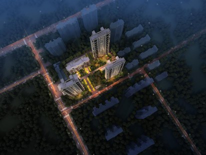 海信香江睿园夜间鸟瞰图 