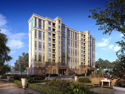 海信香江睿园小高层北立面效果图 