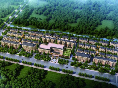 温泉华夏御府鸟瞰图 