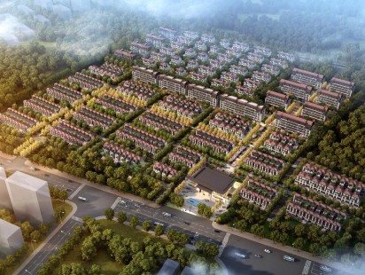 颐荣青岛院子鸟瞰图 