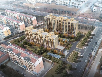 双珑领寓实景融合图 