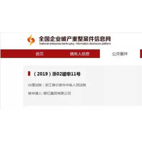 银亿集团申请破产 房地产行业洗牌