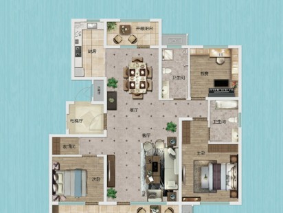 海语树洋房121户型 