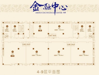 水悦城金融中心4-9层平面图户型 