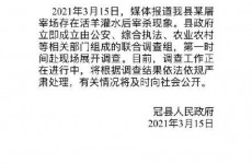 山东冠县回应屠宰场给活羊灌水后宰杀 联合调查组将调查