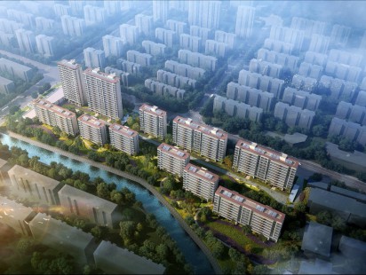 龙湖景粼玖序鸟瞰图 