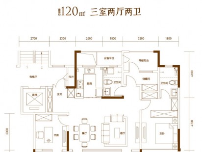 青城熙章120 户型图