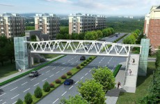 李沧金水路馨苑人行过街天桥效果图披露