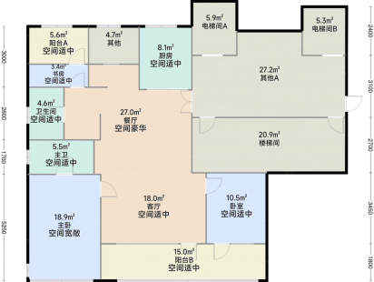 金地华悦143B户型 