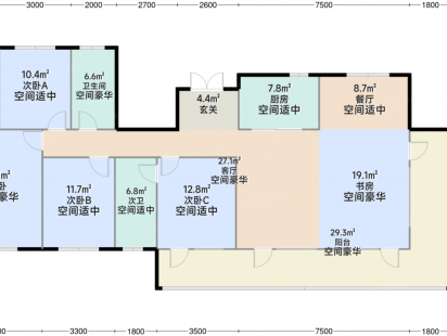 建大悦海210户型 